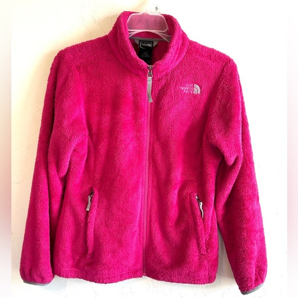 The North Face Other - The North Face Vibrant Pink Girls' Full Zip Fuzzy Cozy Fleece Sz Lg (14/16)